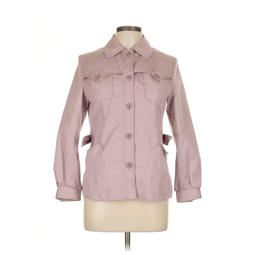 Le Soleil Vintage Kids Mauve Button Front Field Jacket Water Repellent 11/12